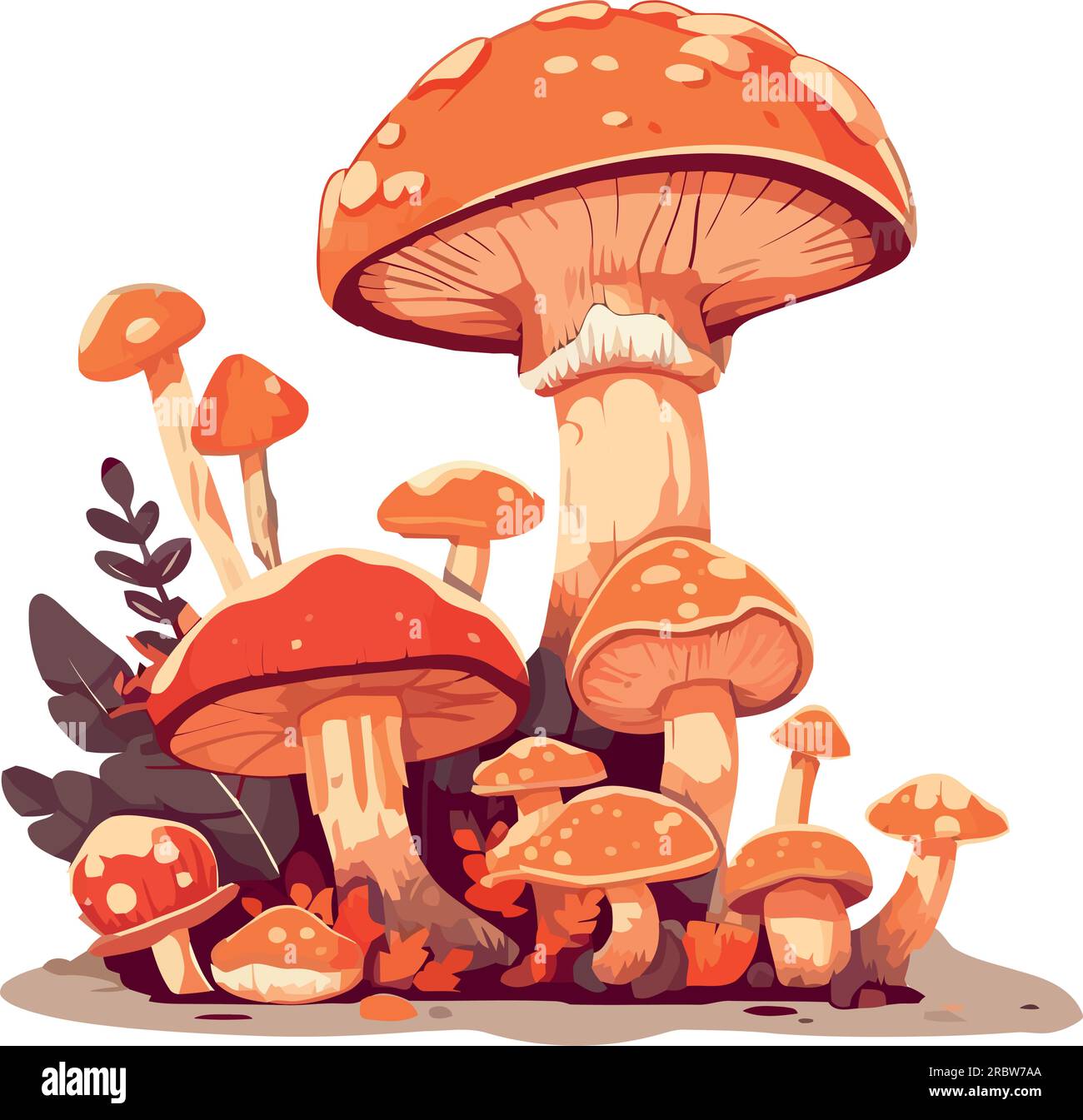 Autumn forest fungus Stock Vector