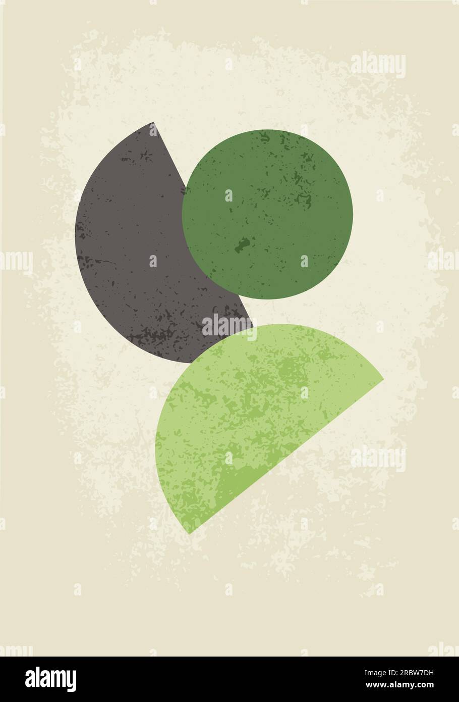 Modern poster in the style of minimalism, grunge texture. Geometric shapes . Stock Vector