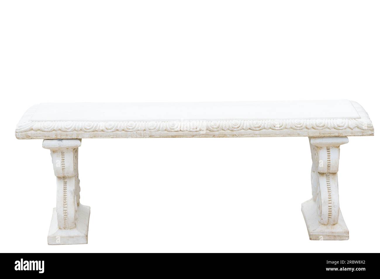 stone bench isolated on white background Stock Photo - Alamy