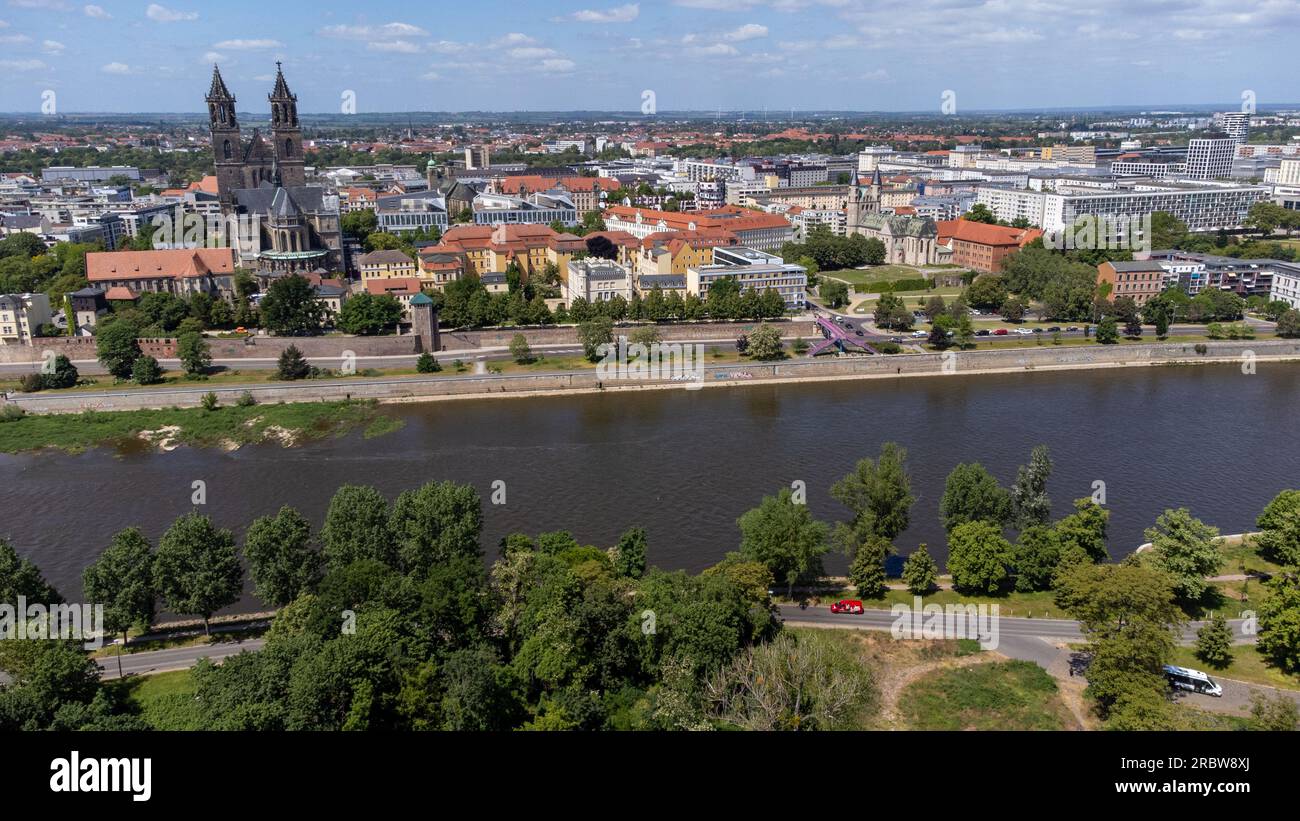 Aerial view magdeburg old city hi-res stock photography and images - Alamy