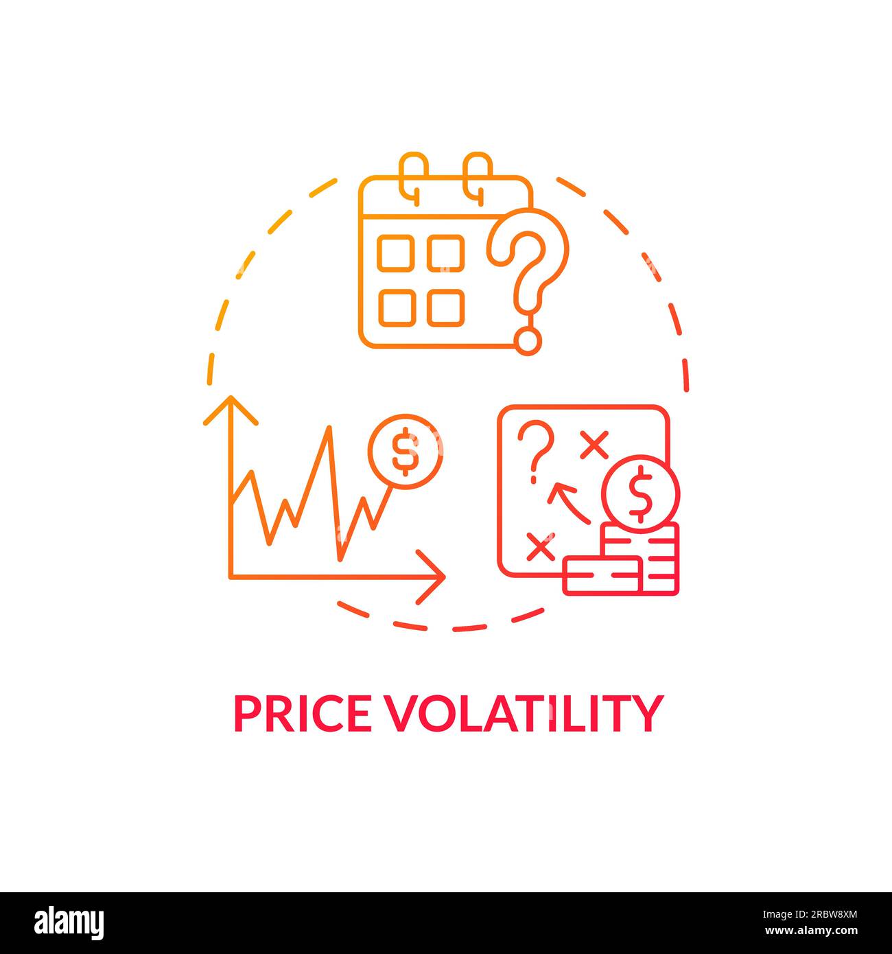 Thin line price volatility icon heatflation concept Stock Vector