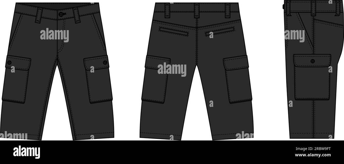 Mens shorts ( short pants ) vector template illustration Stock Vector