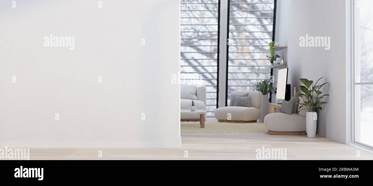 Interior design of a comfortable and minimalist apartment living room ...