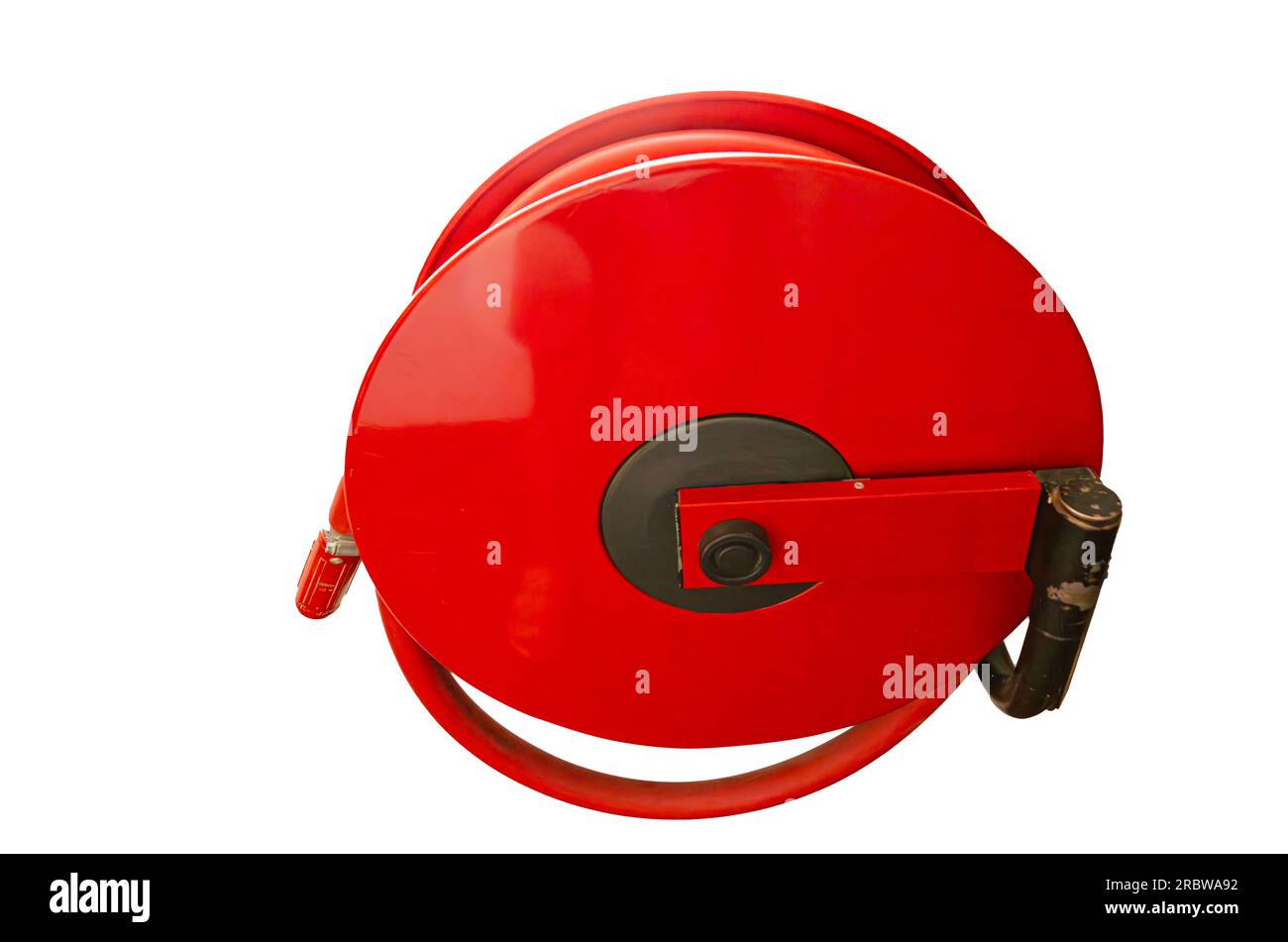 firefighter water hose isolated on white background Stock Photo - Alamy