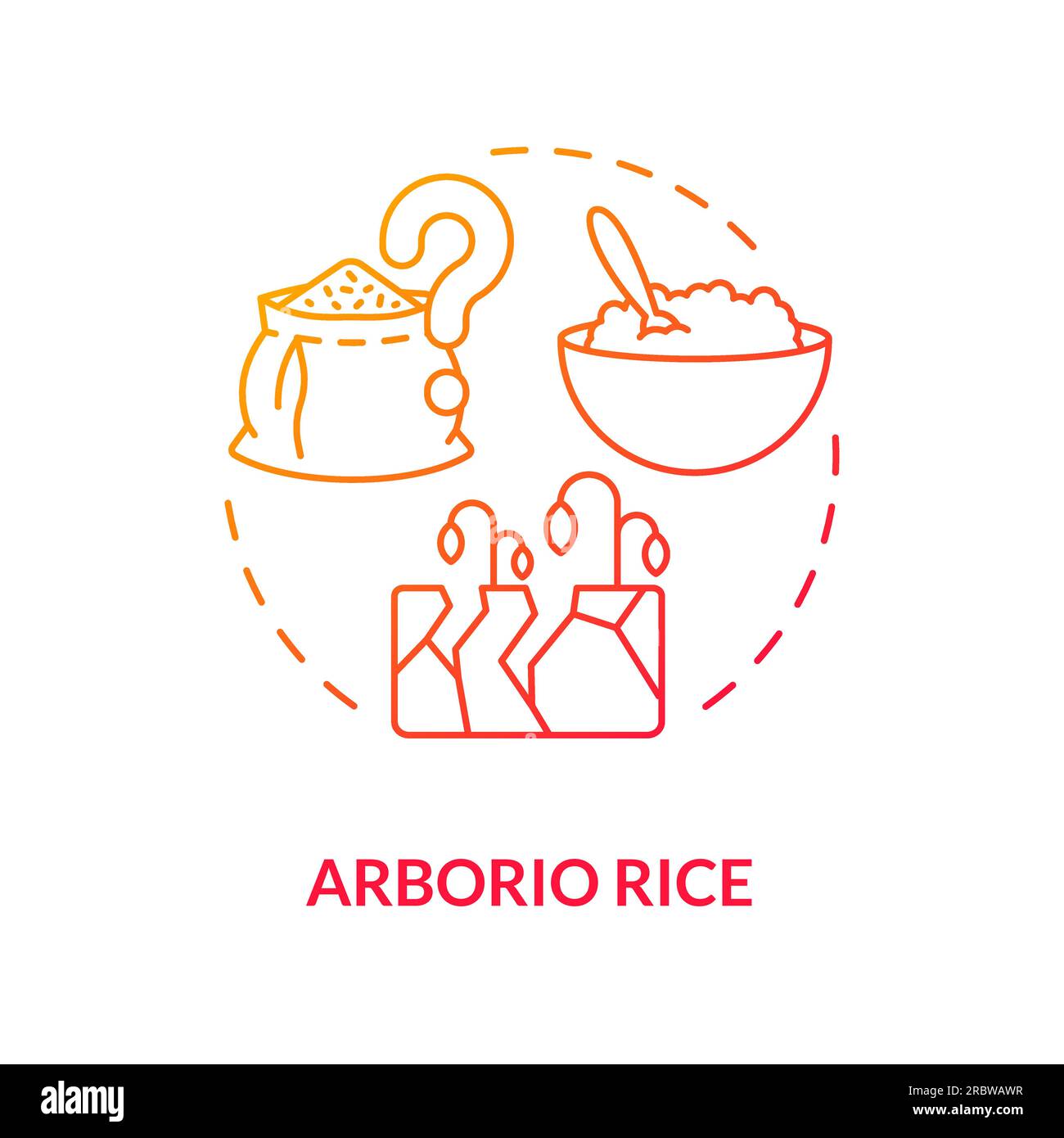Thin line arborio rice icon heatflation concept Stock Vector