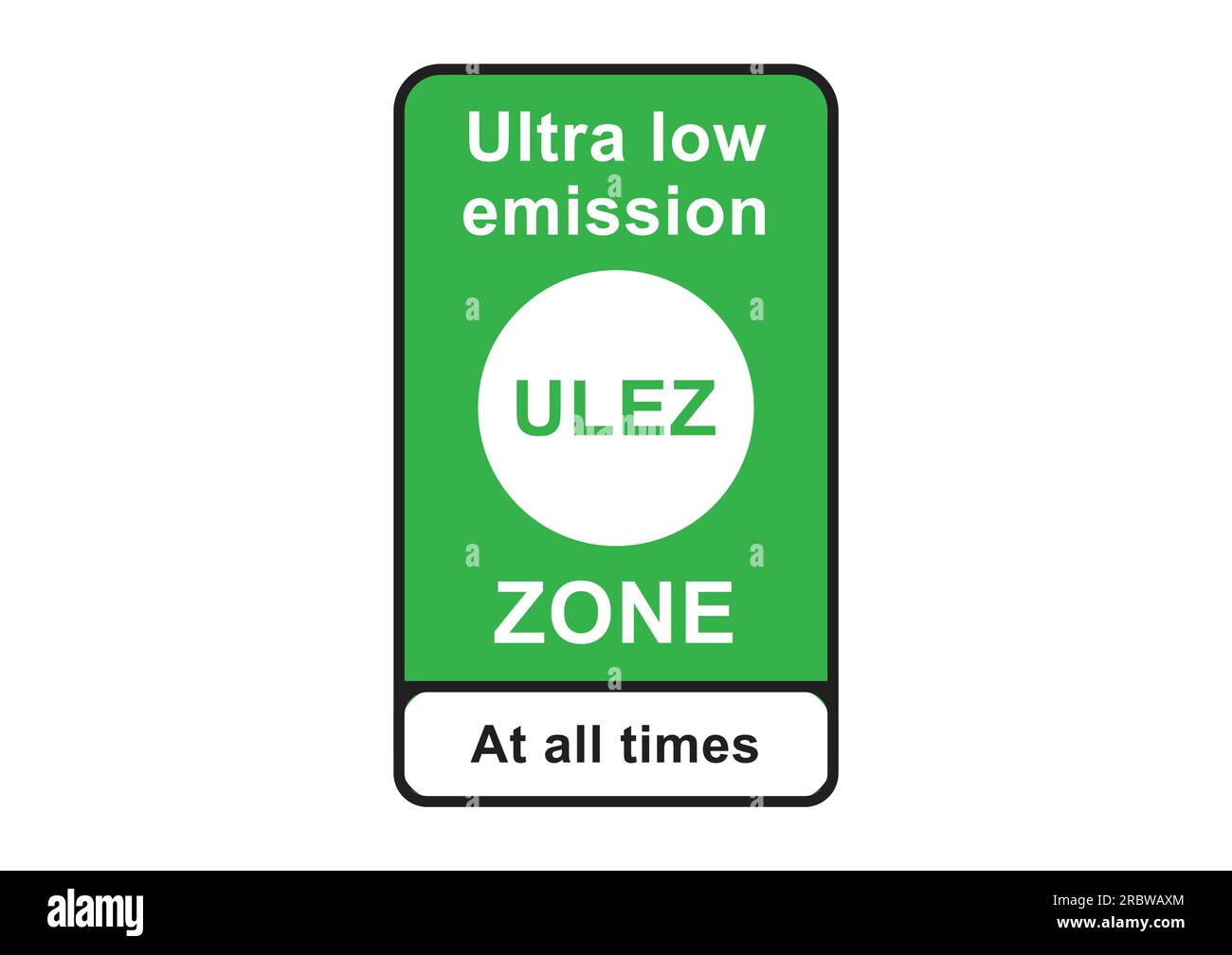Ultra low emission ULEZ zone vector illustration Stock Vector Image ...