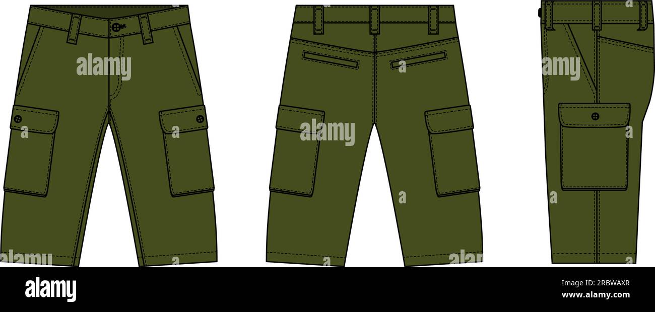 Mens shorts ( short pants ) vector template illustration Stock Vector