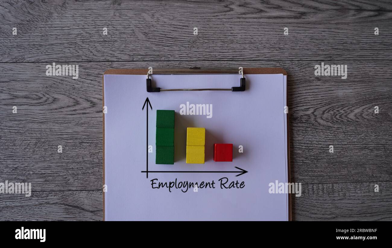 Low employment rate chart. Decline graph chart. Finance and economy concept Stock Photo