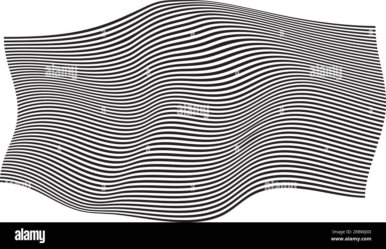 Optical illusion lines background. Abstract 3d black and white wave ...