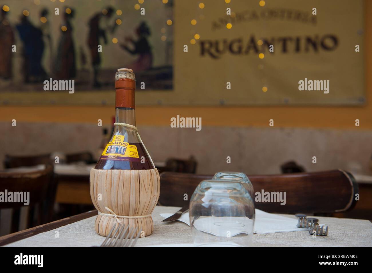 Antica Osteria Rugantino, Via Lungaretta, Trastevere district, Rome, Lazio Italy, Europe Stock Photo