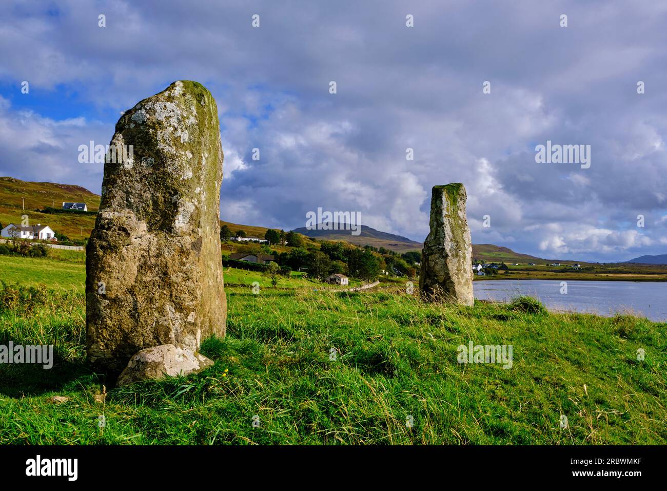 United Kingdom, Scotland, Isle of Skye, menhir of Sornaichean Coir' Fhinn Stock Photo