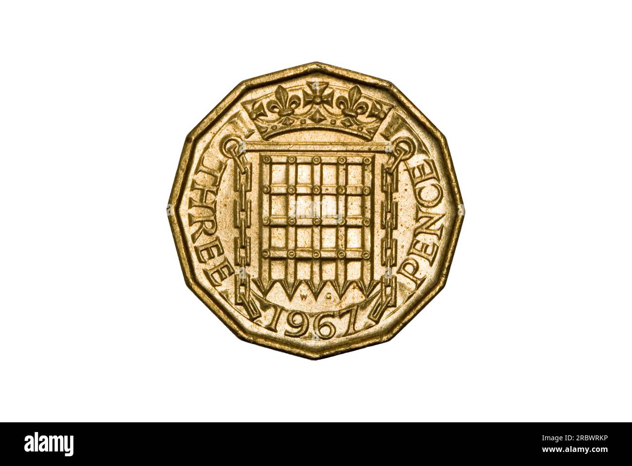 3 Pence coin 1967 Stock Photo - Alamy