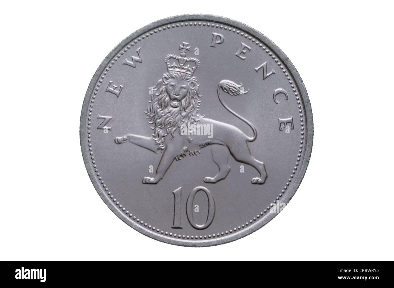 British Decimal Ten New Pence Stock Photo