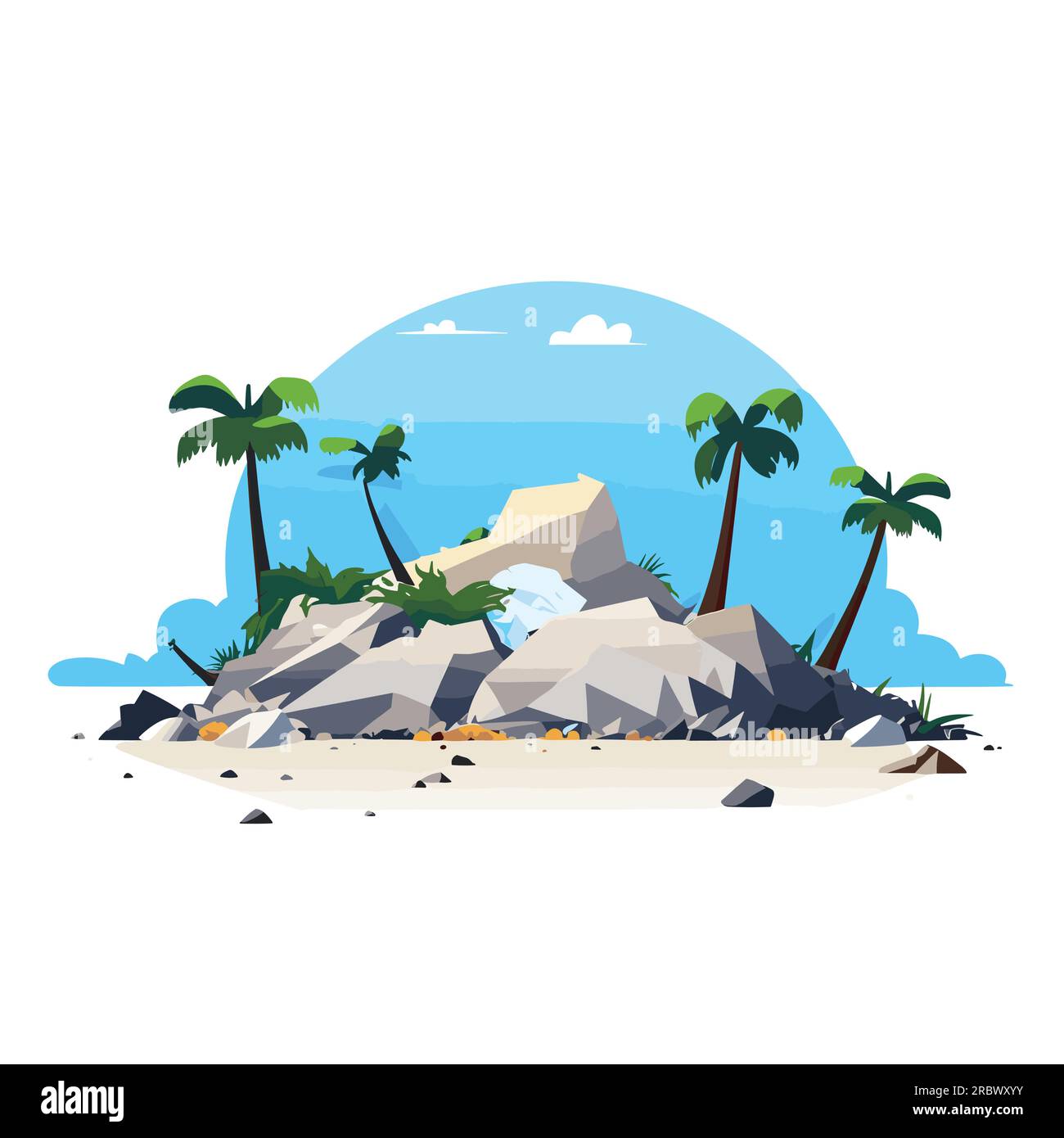 island made of plastic waste vector flat isolated Stock Vector Image