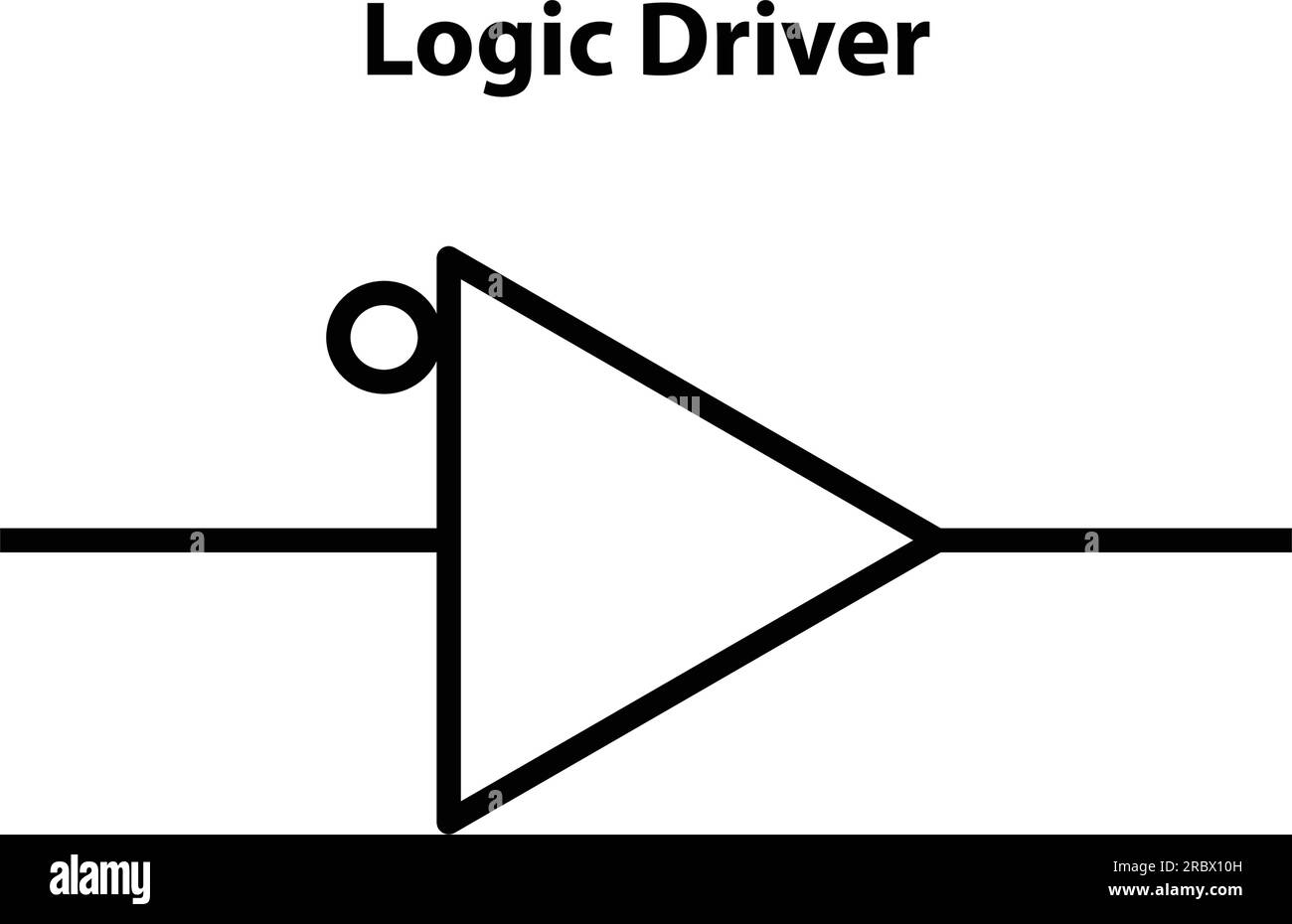 Logic driver. electronic symbol. Illustration of basic circuit symbols. Electrical symbols, study content of physics students.  electrical circuits. Stock Vector