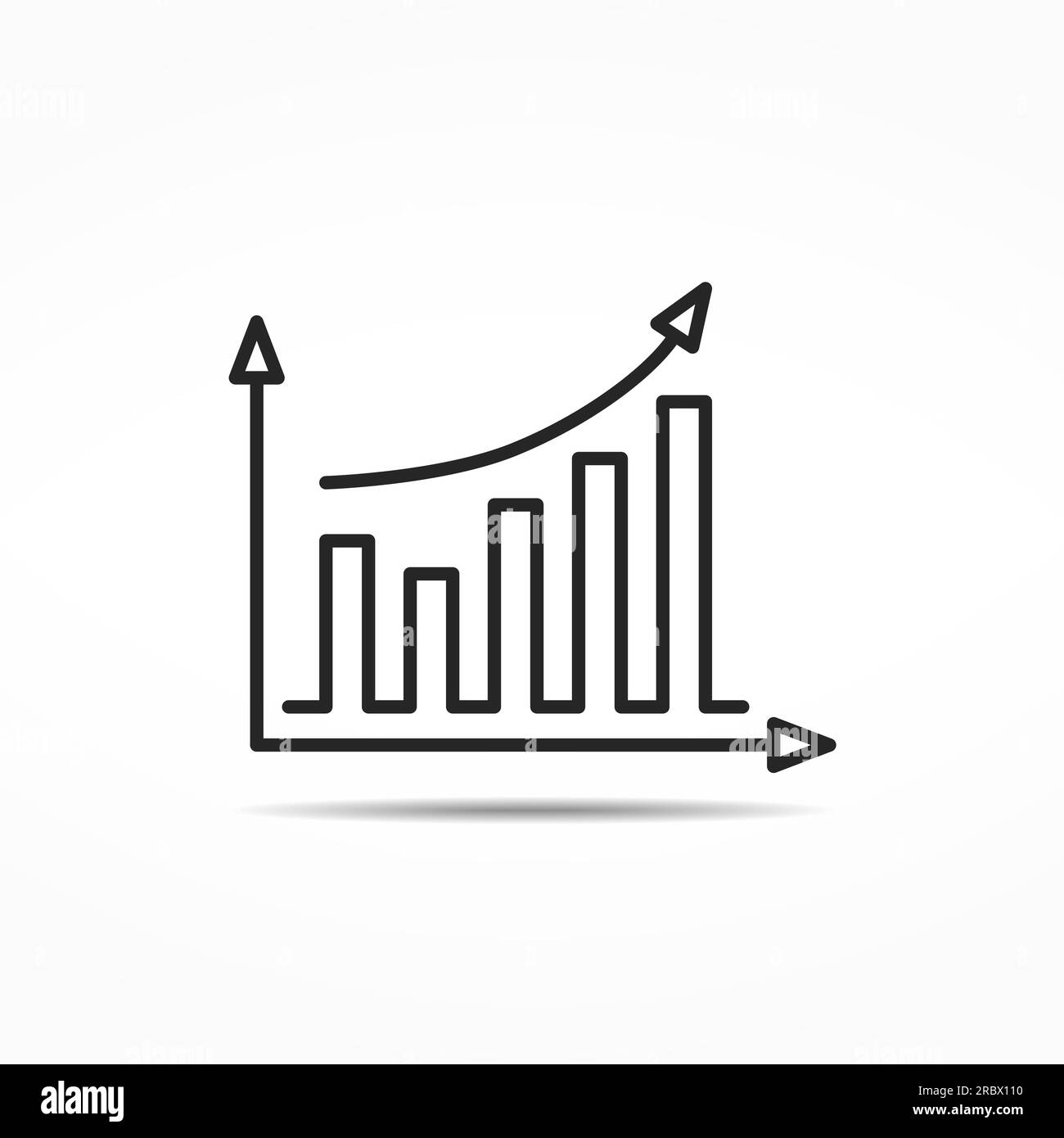 Bar Graph minimal line icon, vector eps10 illustration Stock Vector ...