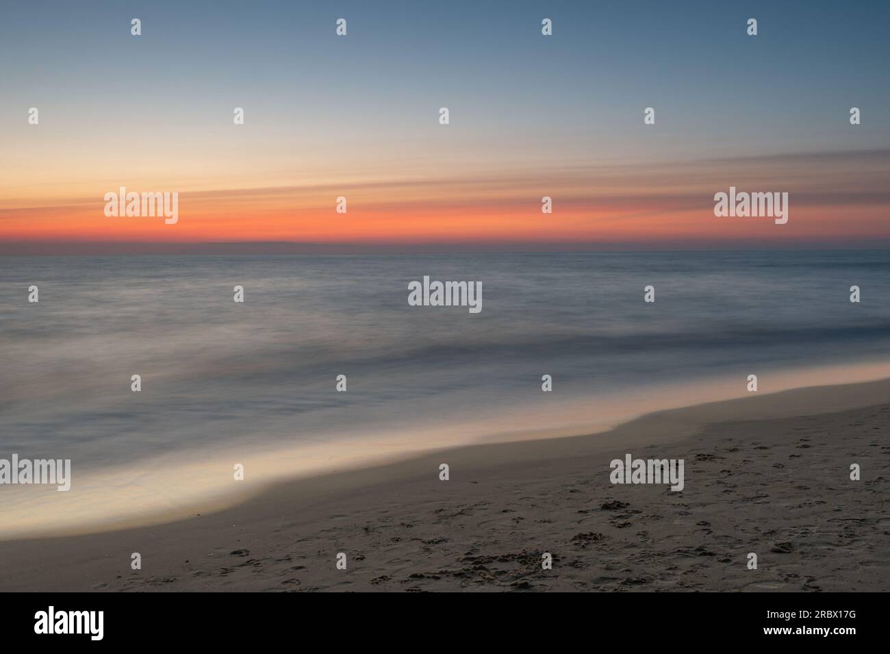 Lake Huron sunset near Hagar Park Beach, Coloma, near Benton Harbor, Michigan. Stock Photo