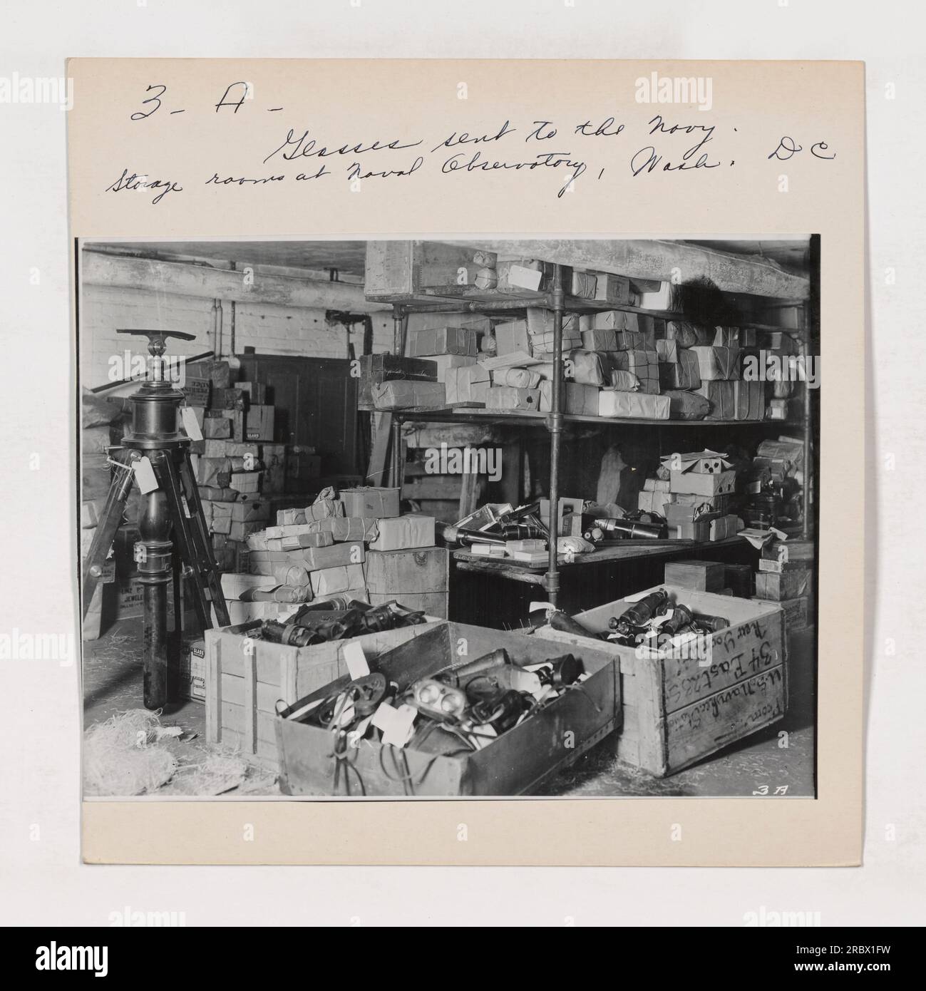 Storage room at the Naval Observatory in Washington, D.C., filled with