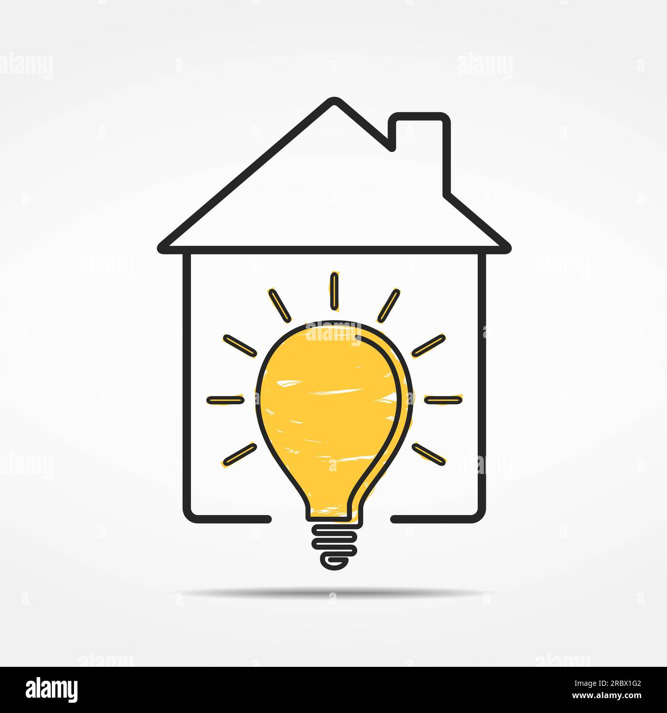 Abstract house with light bulb, vector eps10 illustration Stock Vector ...
