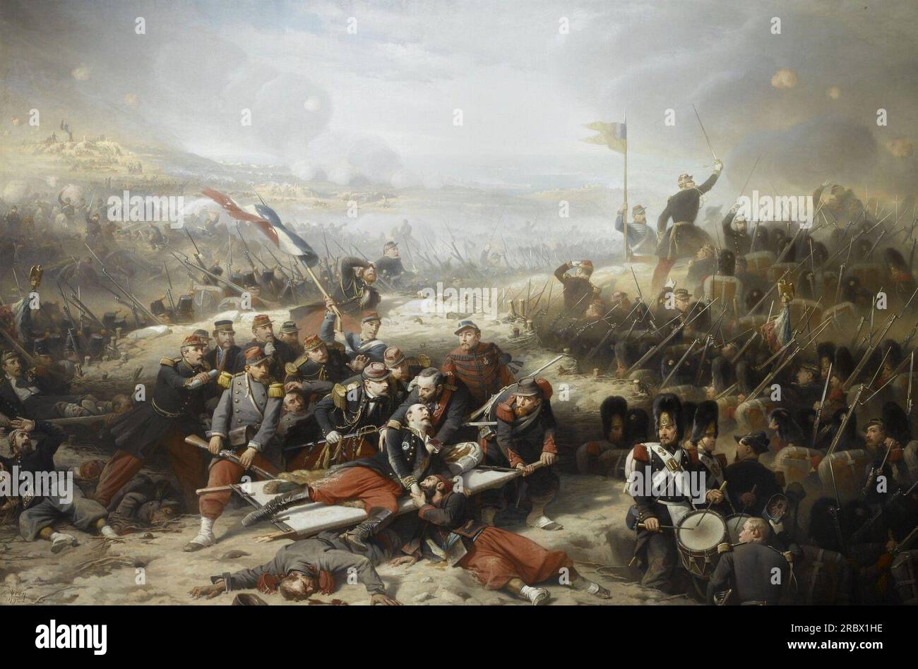 Assaut Français Sur La Courtine De Malakoff Le 8 Septembre 1855 1859 by Adolphe Yvon Stock Photo