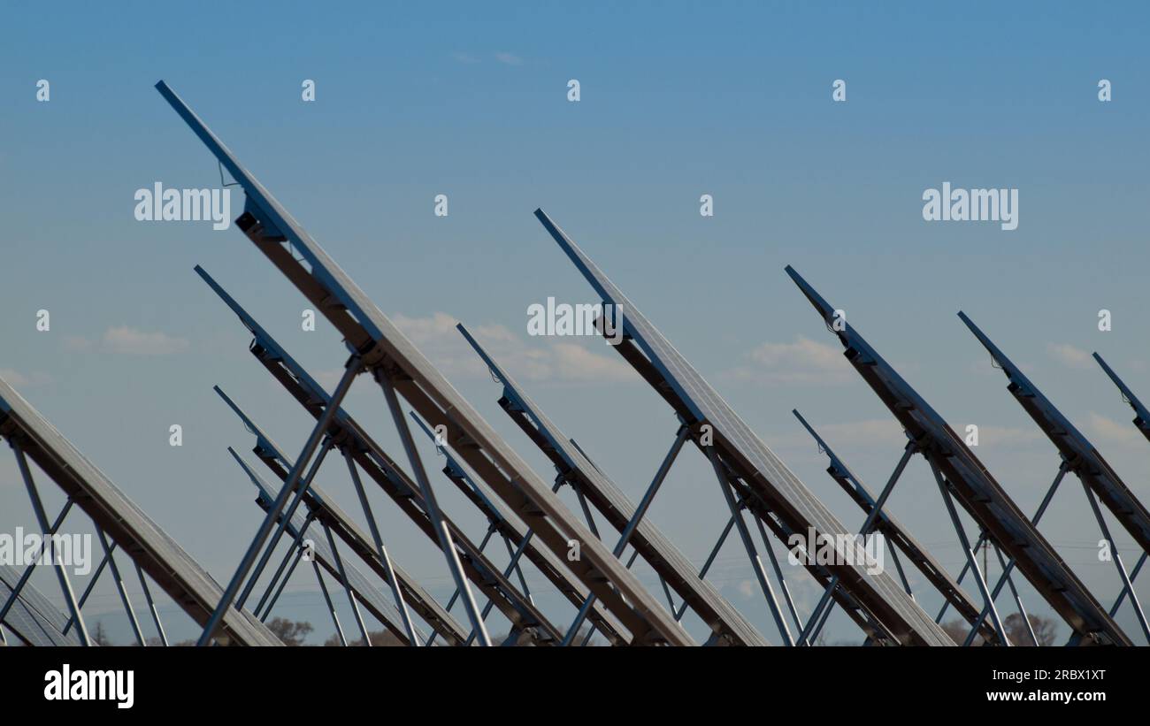 Solar Panels in a Power Plant Stock Photo - Alamy