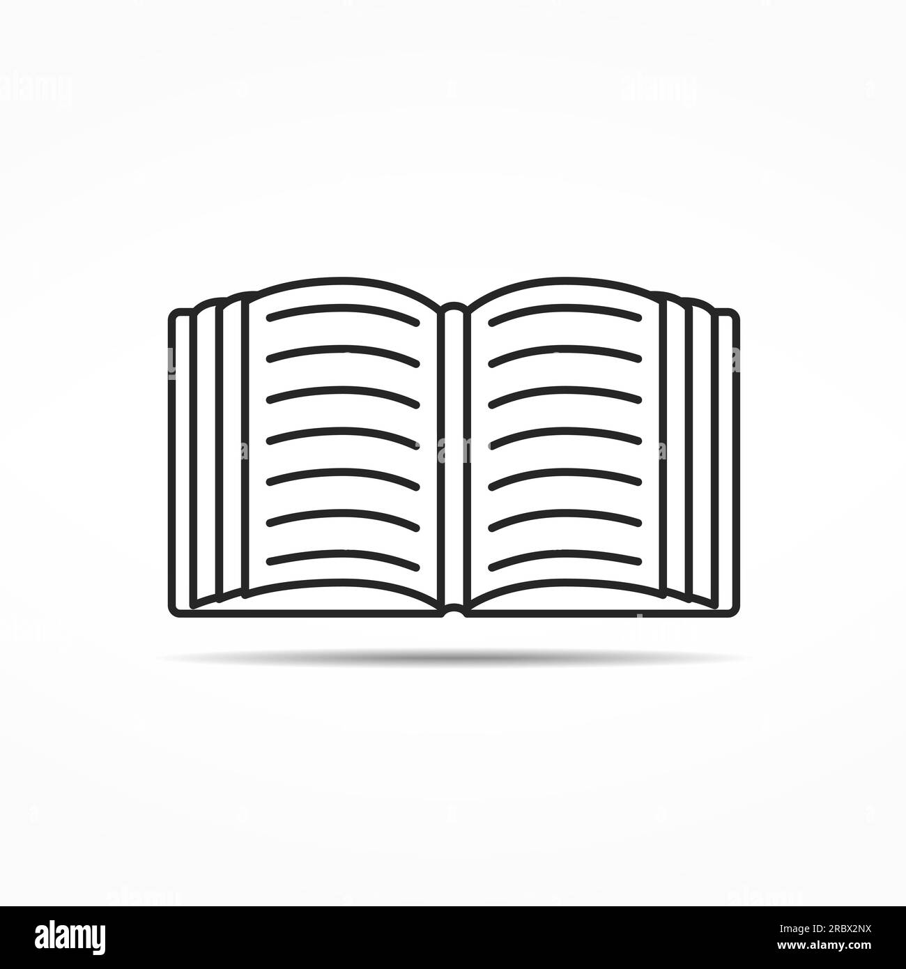 Open book or magazine minimal line icon, vector eps10 illustration ...
