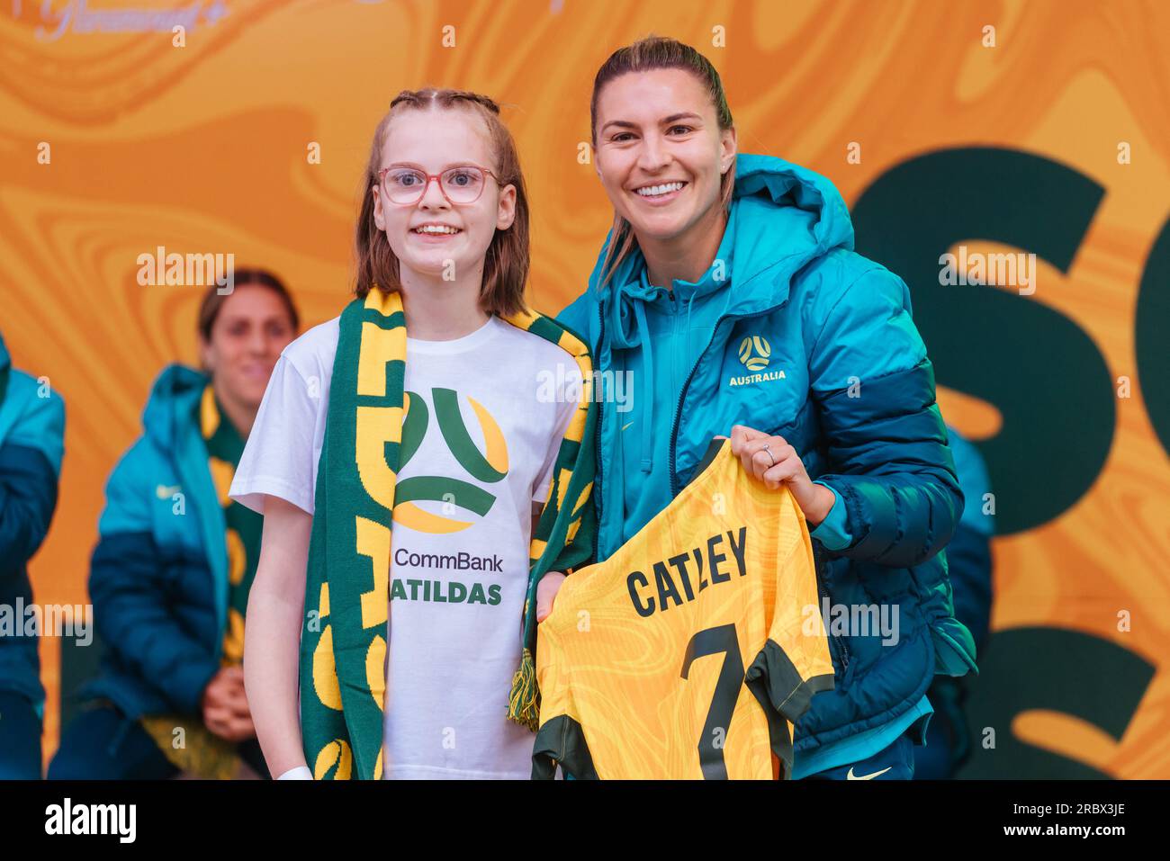 Australian Commbank Matildas World Cup Squad Public Presentation Stock Australian Commbank Matildas World Cup Squad Public Presentation Stock