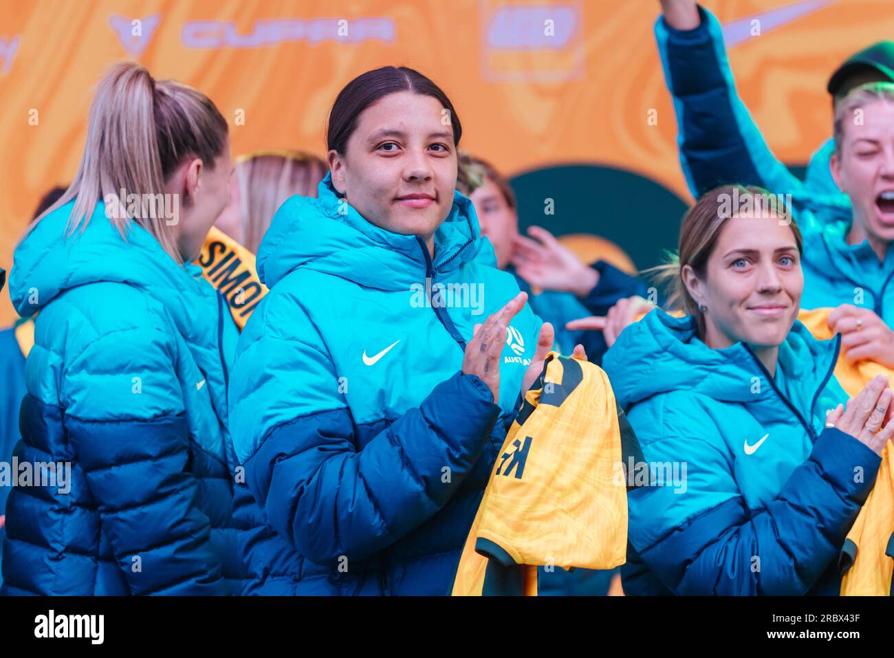 Australian Commbank Matildas World Cup Squad Public Presentation Stock Australian Commbank Matildas World Cup Squad Public Presentation Stock