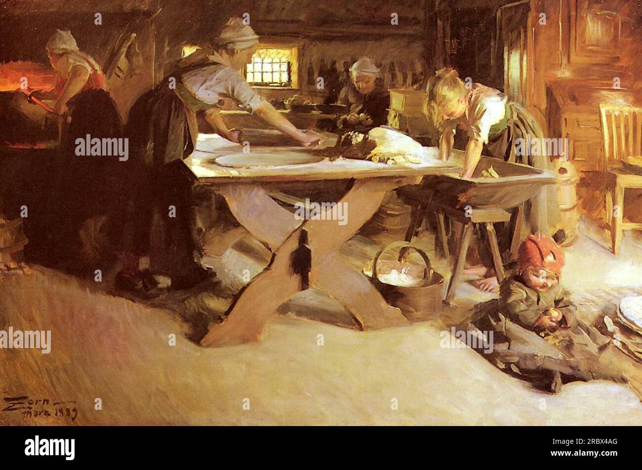 Anders Zorn - Baking Bread 1889 Stock Photo - Alamy