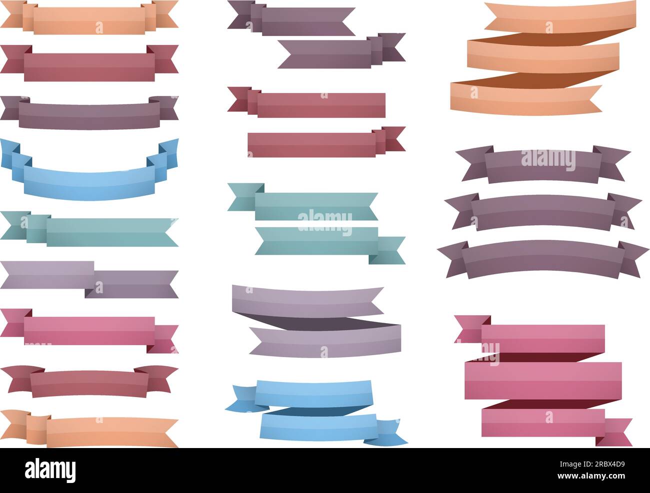 Ribbons, one, two and three lines for your text, vector eps10 ...