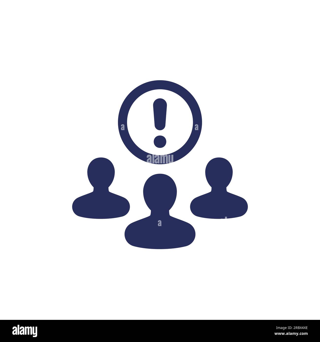 people with exclamation mark icon on white Stock Vector Image & Art - Alamy