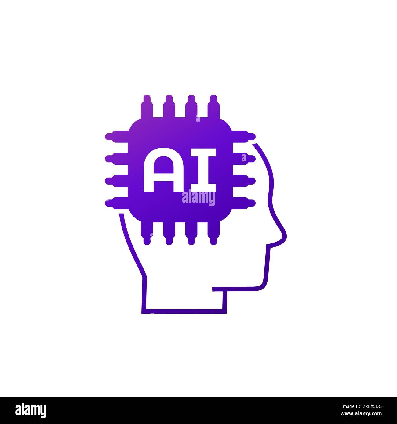 AI technology icon, Artificial Intelligence vector Stock Vector