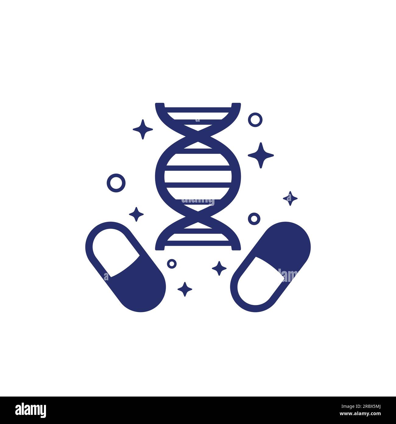 pills icon with dna symbol Stock Vector