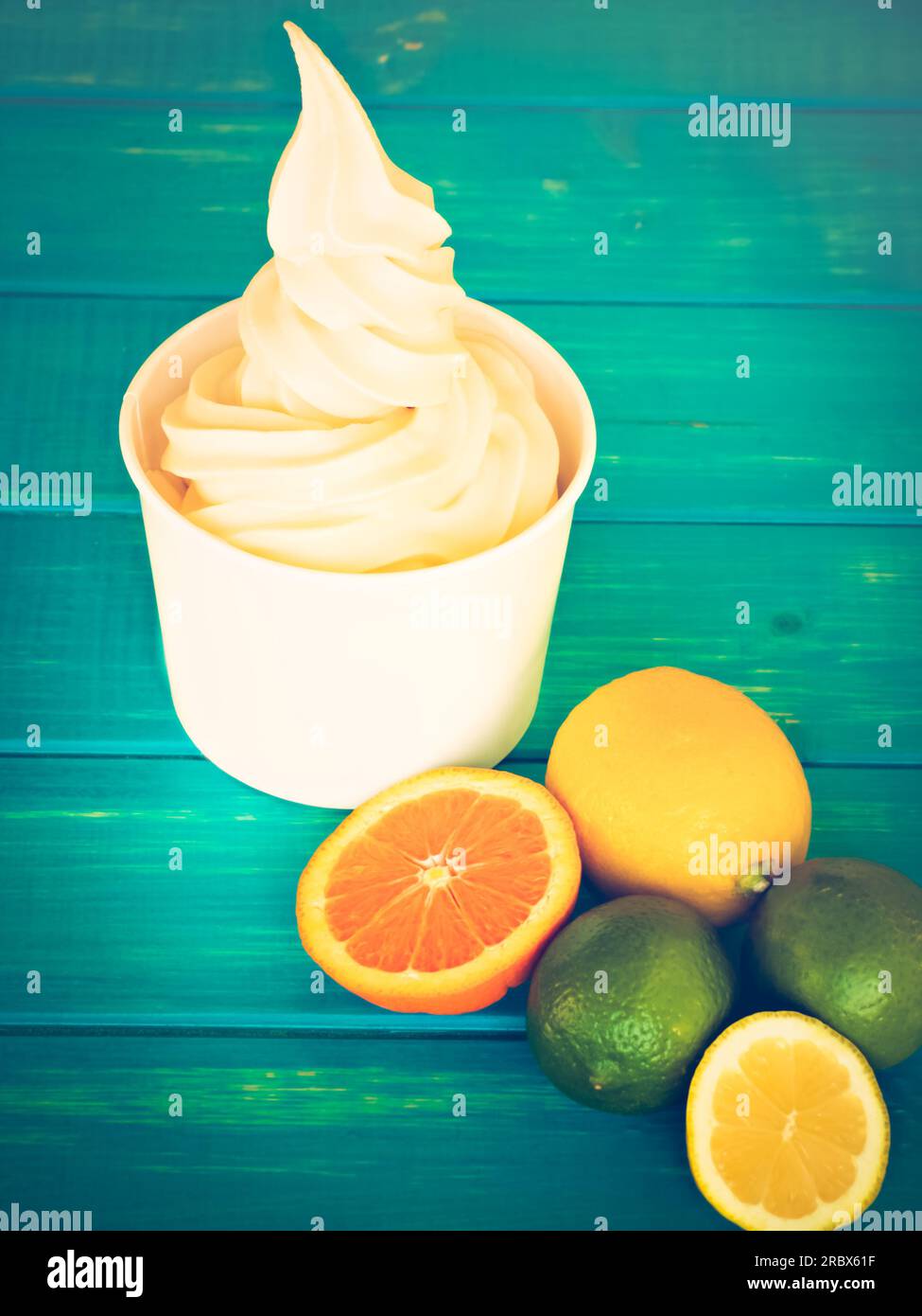 Frozen Soft Serve Yogurt Stock Photo Alamy