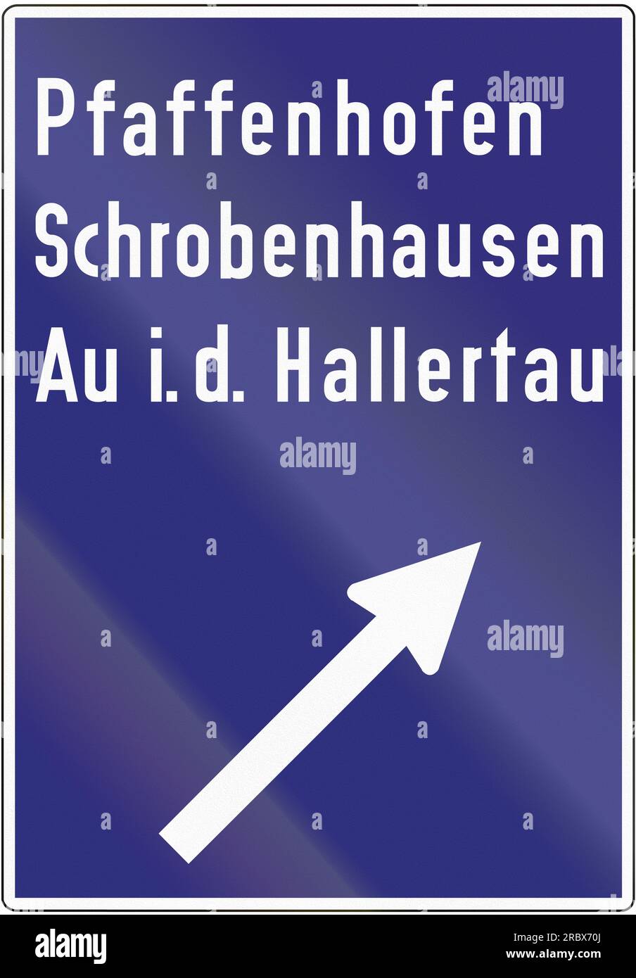 Old design (1971) of a highway exit direction sign in Germany Stock ...
