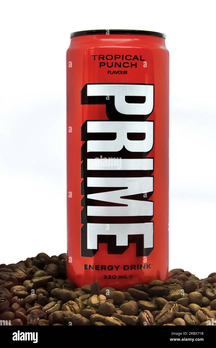 Prime Energy drink in the news due to high levels of caffeine. Can of