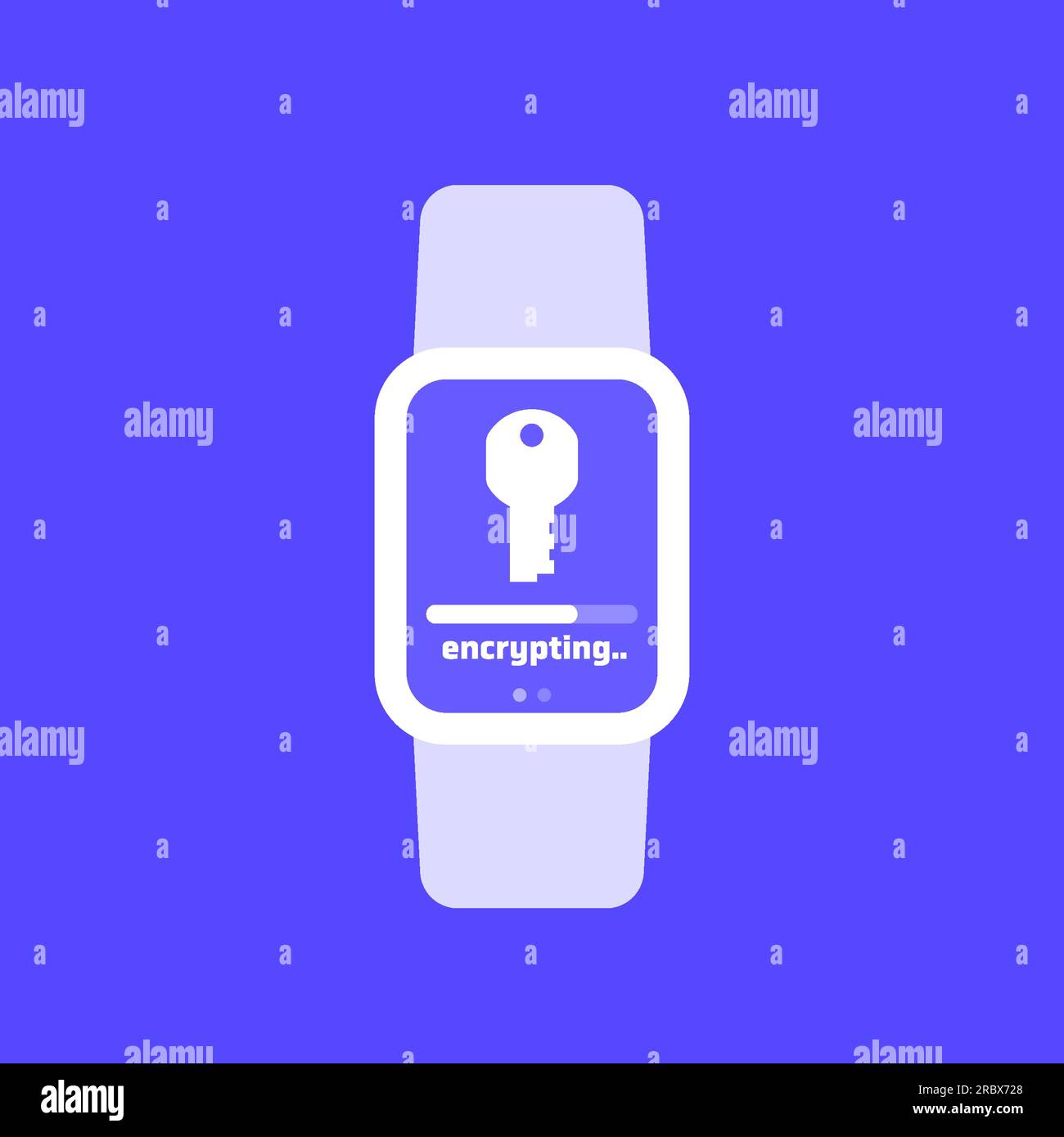 Encryption of personal data in smart watch, vector Stock Vector
