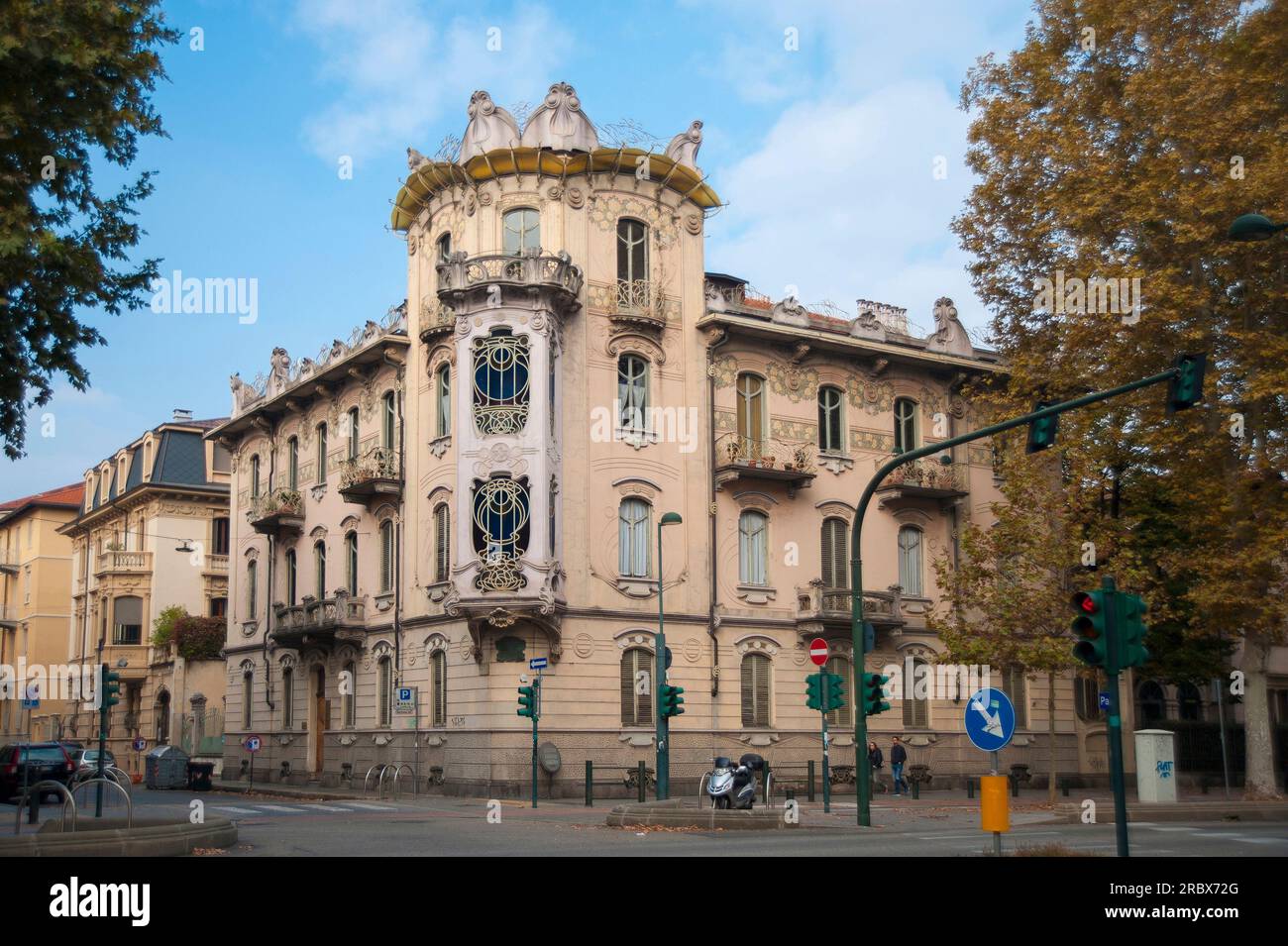 Casa Fenoglio palace, La Fleur, Liberty Palace, Corso Francia, historic city center, Turin, Piedmont, Italy, Europe Stock Photo