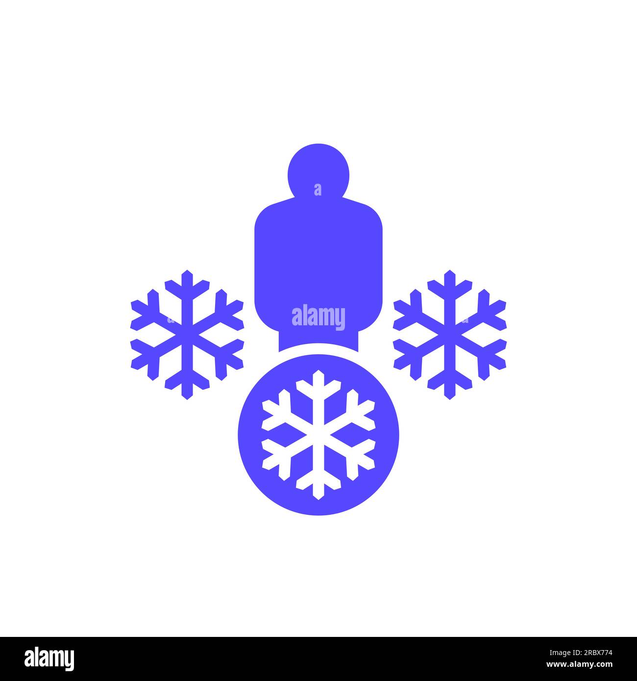 Hypothermia icon low body temperature vector stock vector image art
