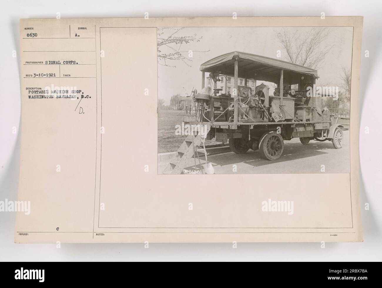 Portable machine shop at Washington Barracks, D.C. Photograph taken by