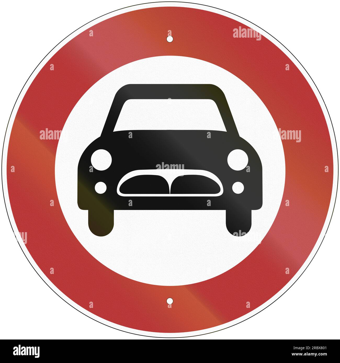 Old design (1964) of German sign prohibiting thoroughfare for all motor