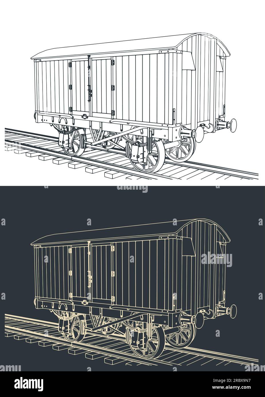 Stylized vector illustrations of goods retro wagon Stock Vector
