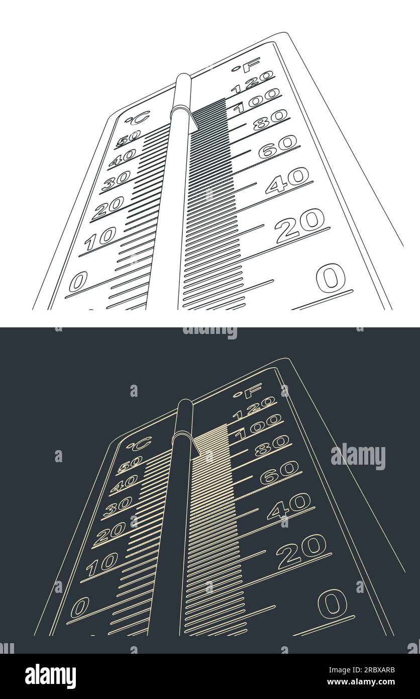 Stylized vector illustration of thermometer close up Stock Vector Image ...