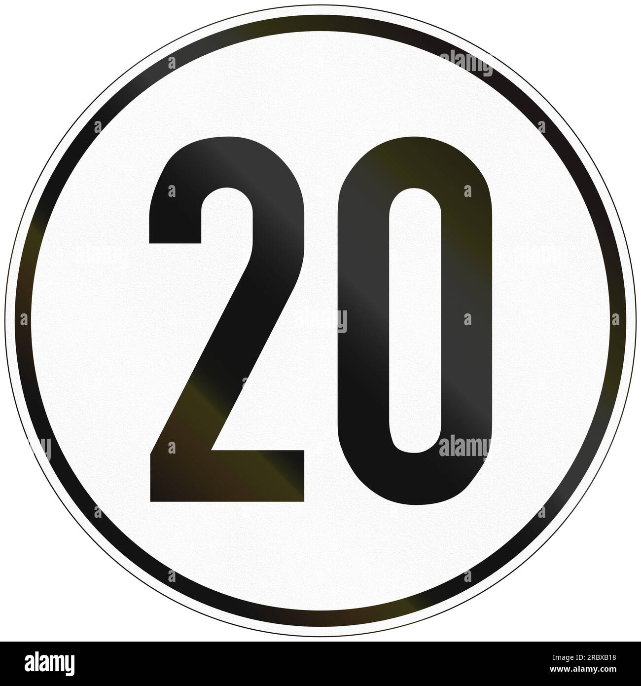 German speed sign placed on vehicles that must not exceed a speed of 20