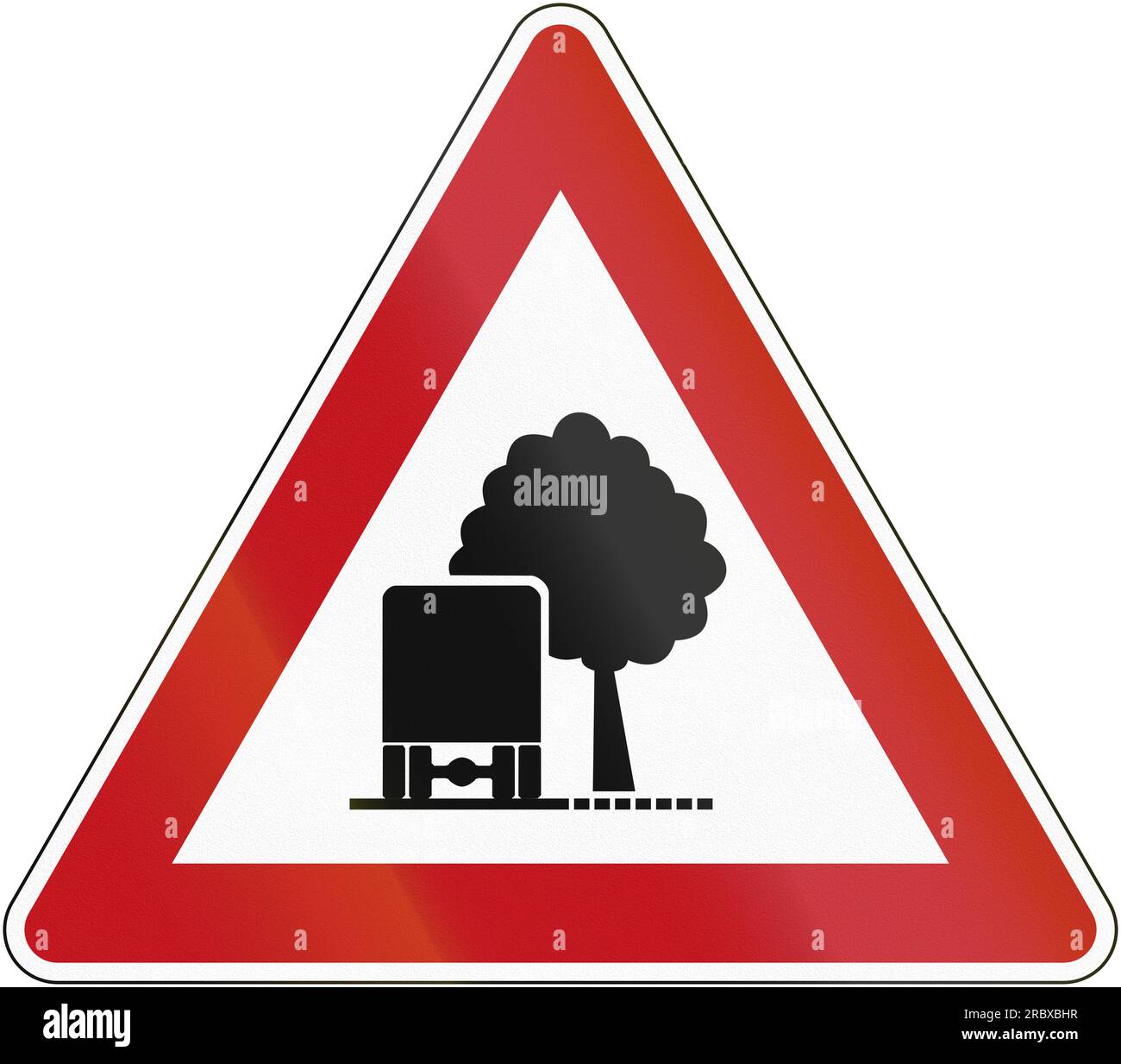 German sign warning about a restricted structure gauge Stock Photo Alamy
