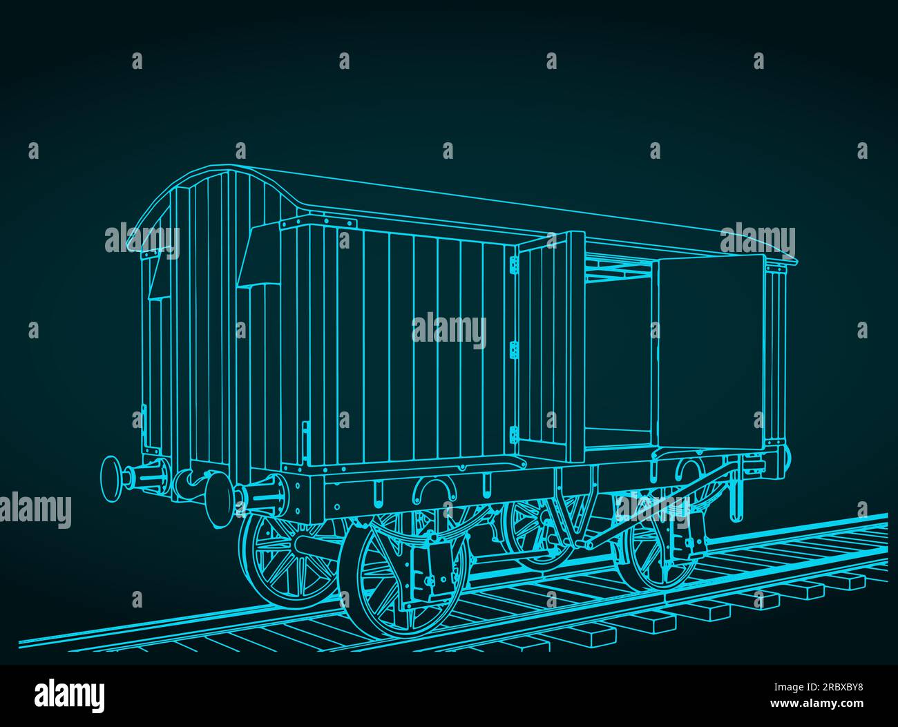 Stylized vector illustrations of goods retro wagon Stock Vector
