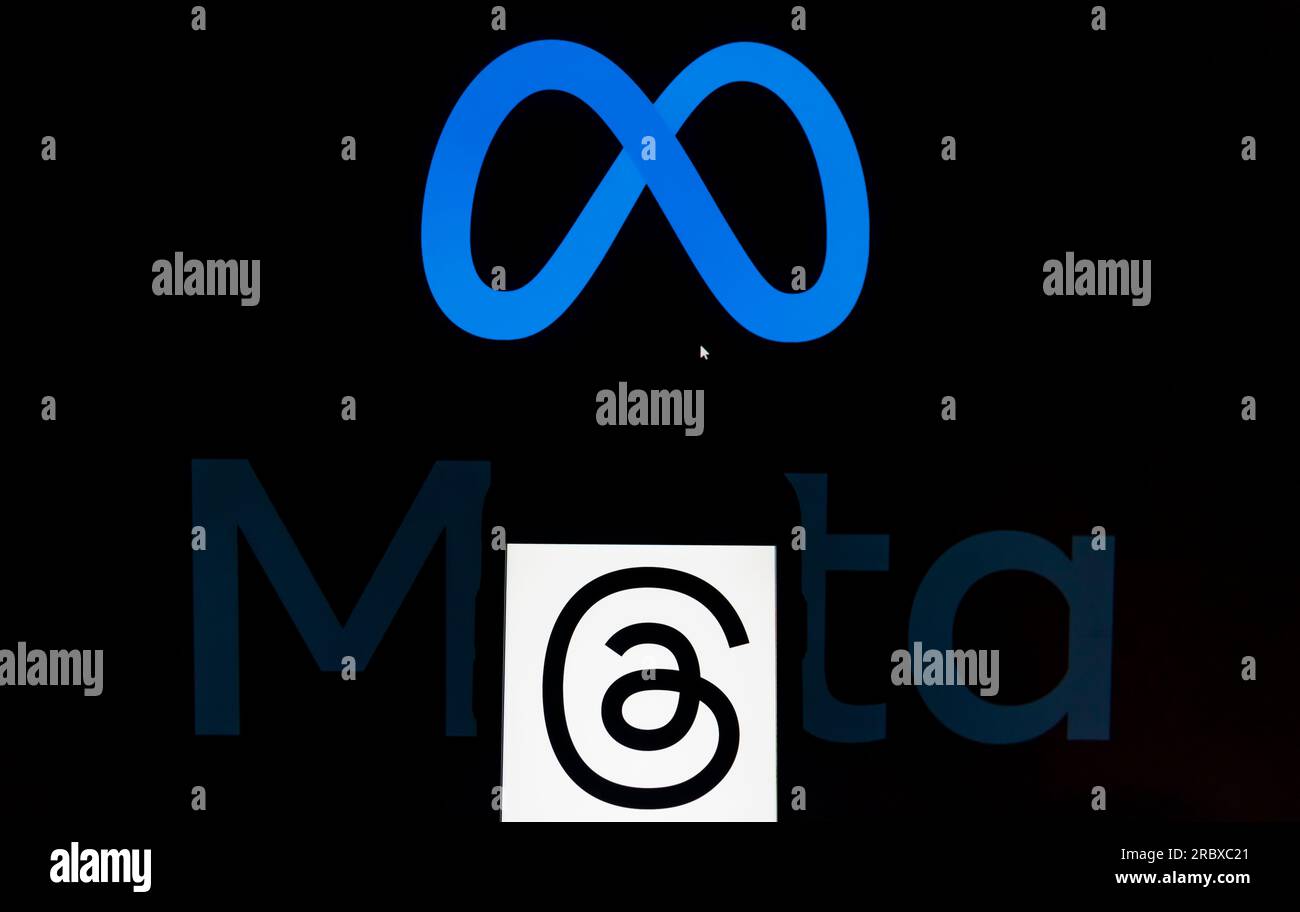 In this photo illustration, the threads logo is seen displayed on a ...