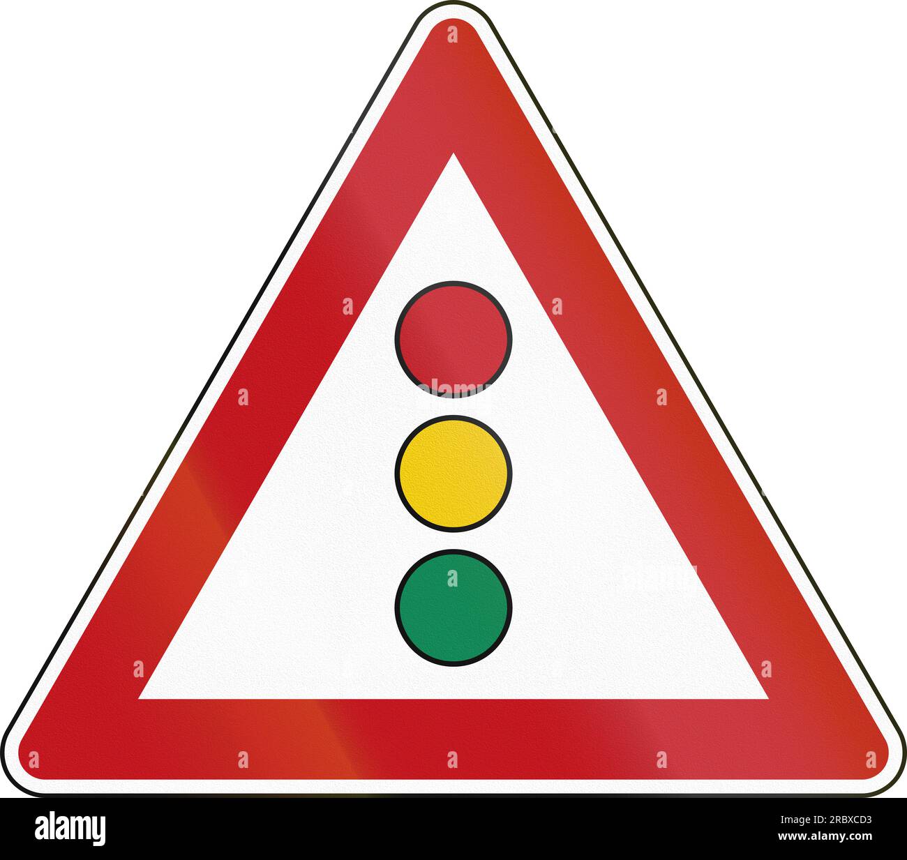 German sign warning about traffic lights Stock Photo - Alamy