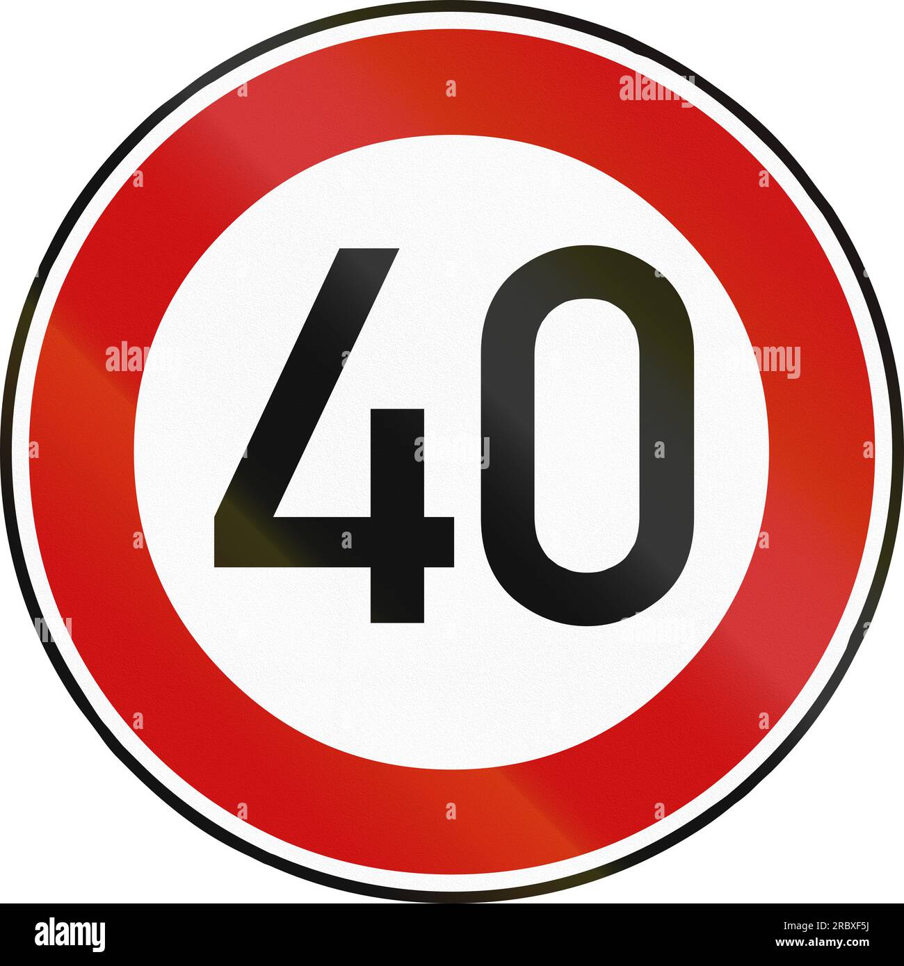 German traffic sign restricting speed to 40 kilometers per hour Stock ...