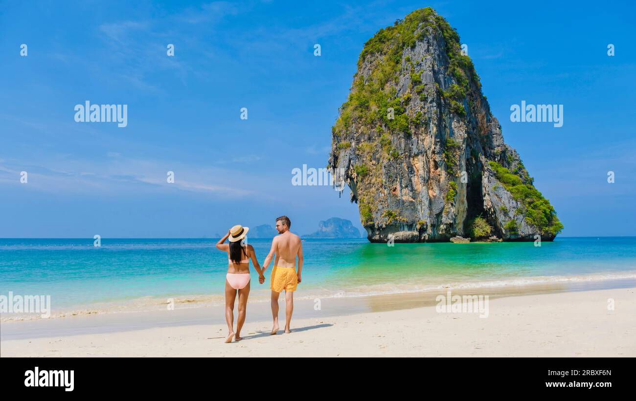 Railay Beach Krabi Thailand, the tropical beach of Railay Krabi, a